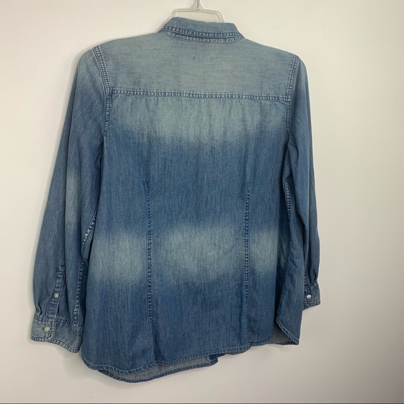 Talbots Denim Button Down Top size XLP roll tab - Picture 7 of 10